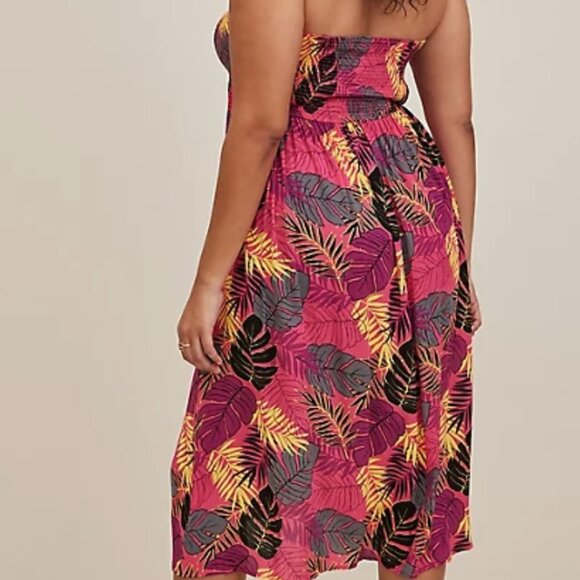 NWT Torrid Midi Gauze Smocked Convertible Dress - Picture 4 of 5